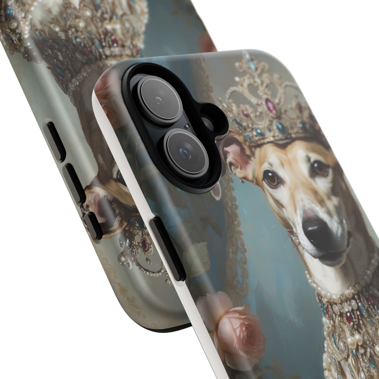 Tough Cases Regal Whippet: Elegance in Pearls and Jewels