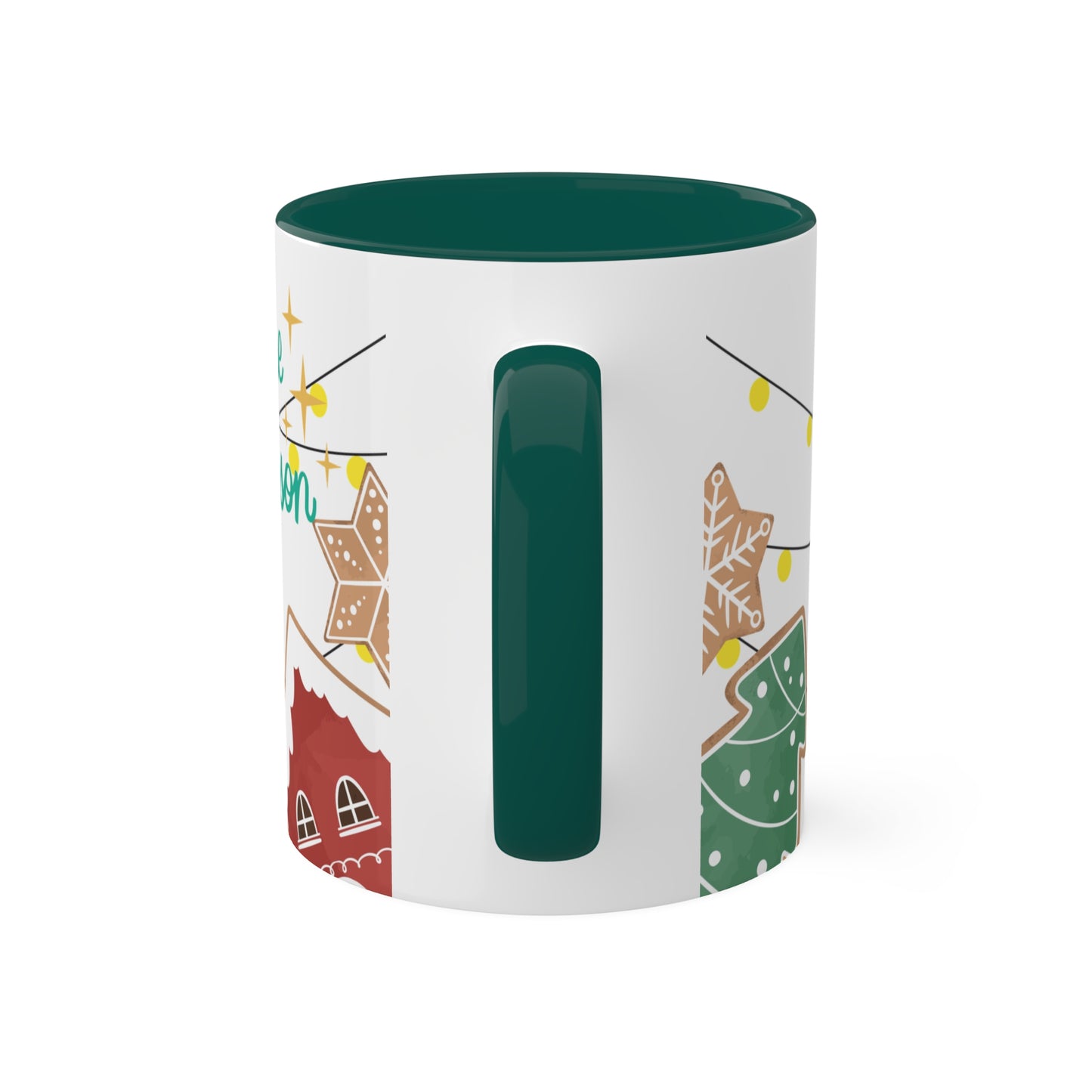 Christmas Wreath Mug with Holiday-Themed Illustrations – Festive and Functional