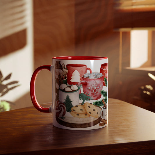 Cozy Christmas Mug with Hot Cocoa and Cookies Design – Perfect Holiday Gift