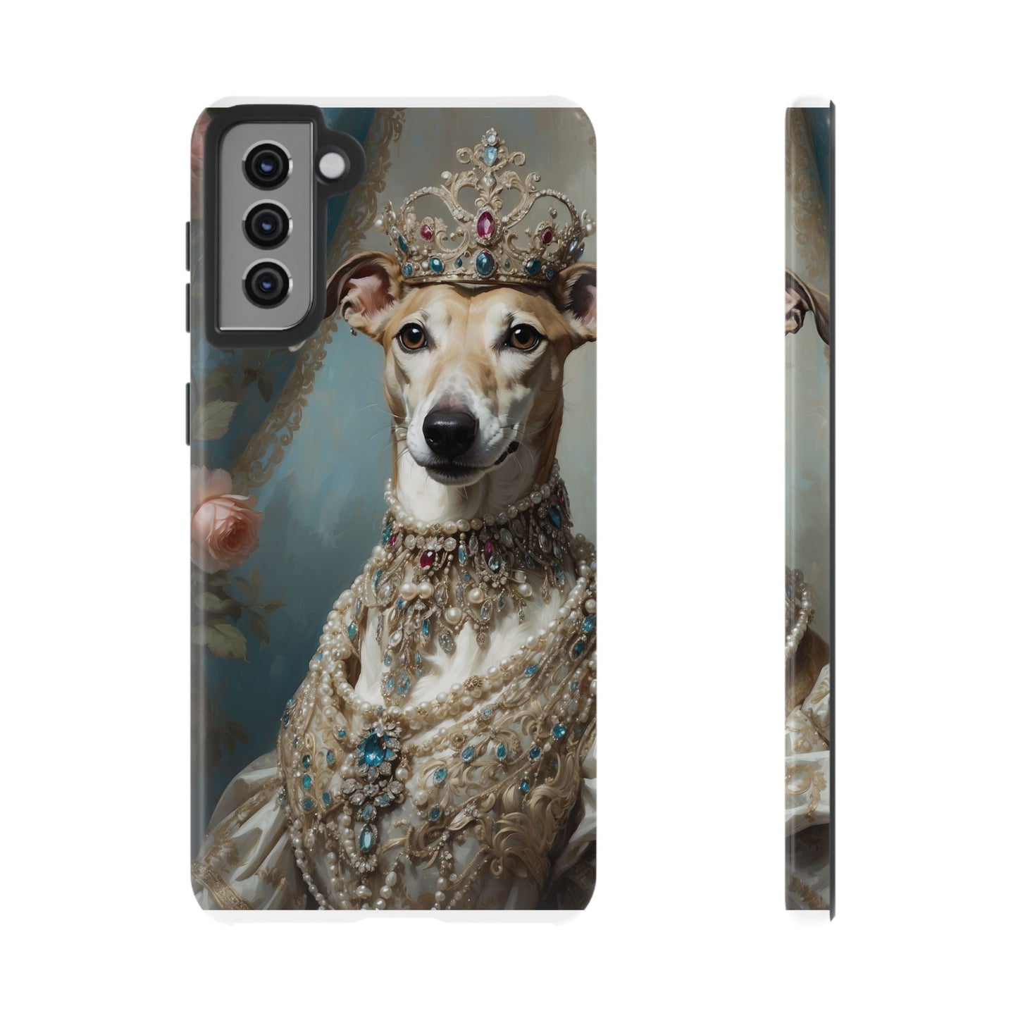 Tough Cases Regal Whippet: Elegance in Pearls and Jewels