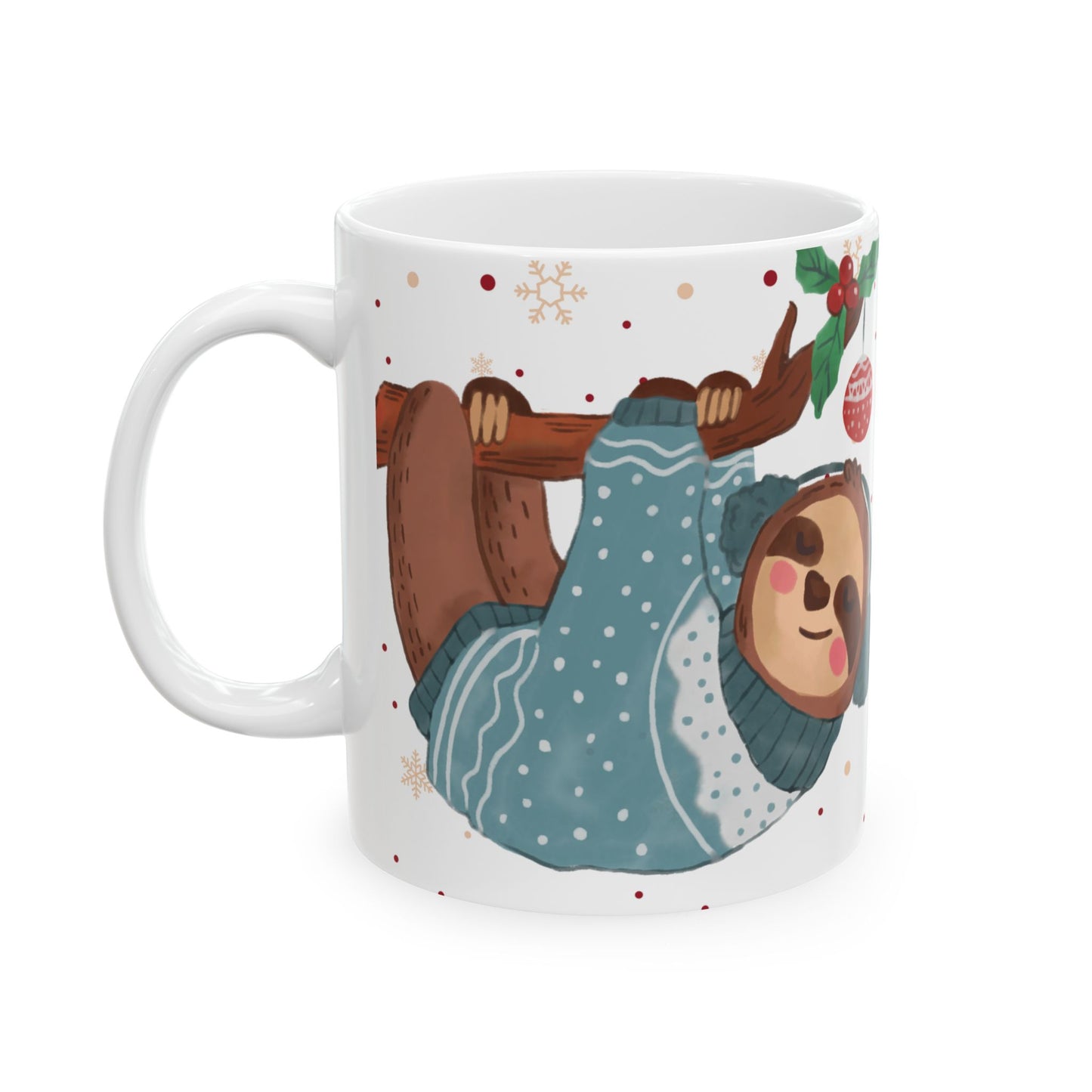 Christmas Sloth Mug with Festive Design – Cozy and Adorable Holiday Gift