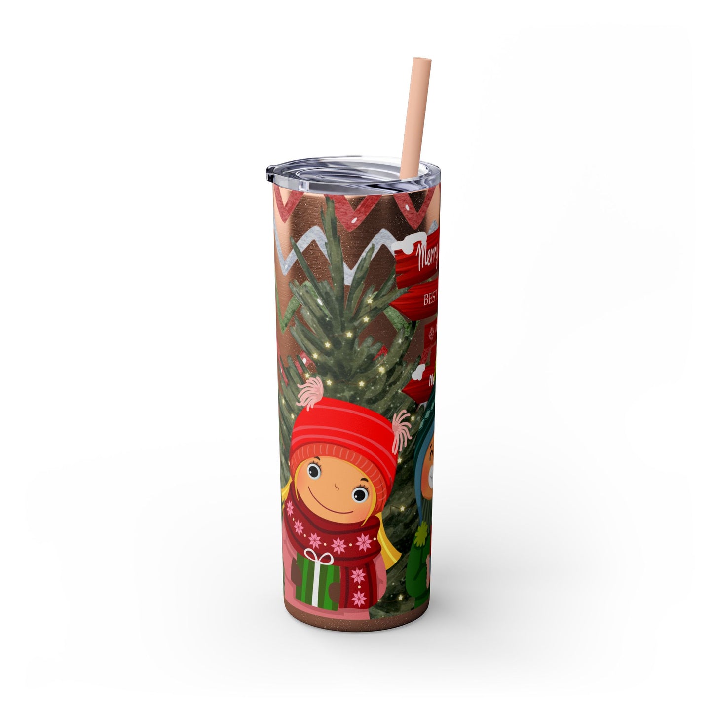 Christmas Stainless Steel Tumbler with Festive Design – Insulated Travel Cup, 20oz