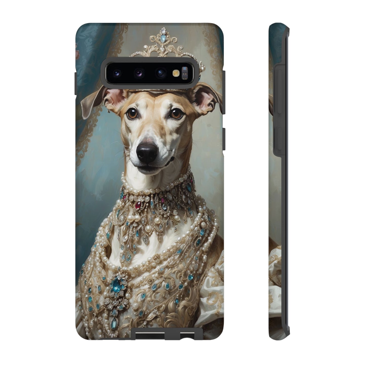 Tough Cases Regal Whippet: Elegance in Pearls and Jewels