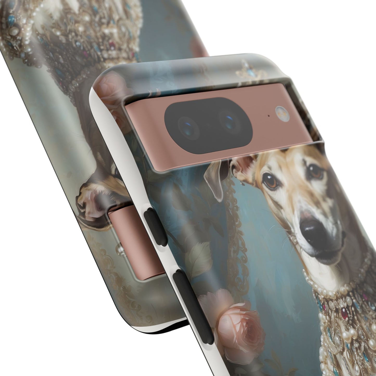 Tough Cases Regal Whippet: Elegance in Pearls and Jewels