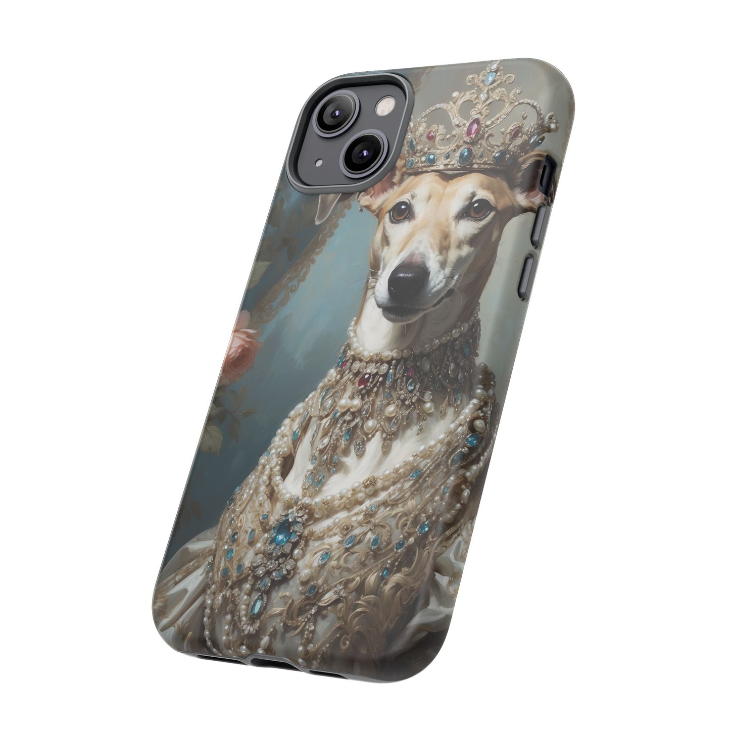 Tough Cases Regal Whippet: Elegance in Pearls and Jewels