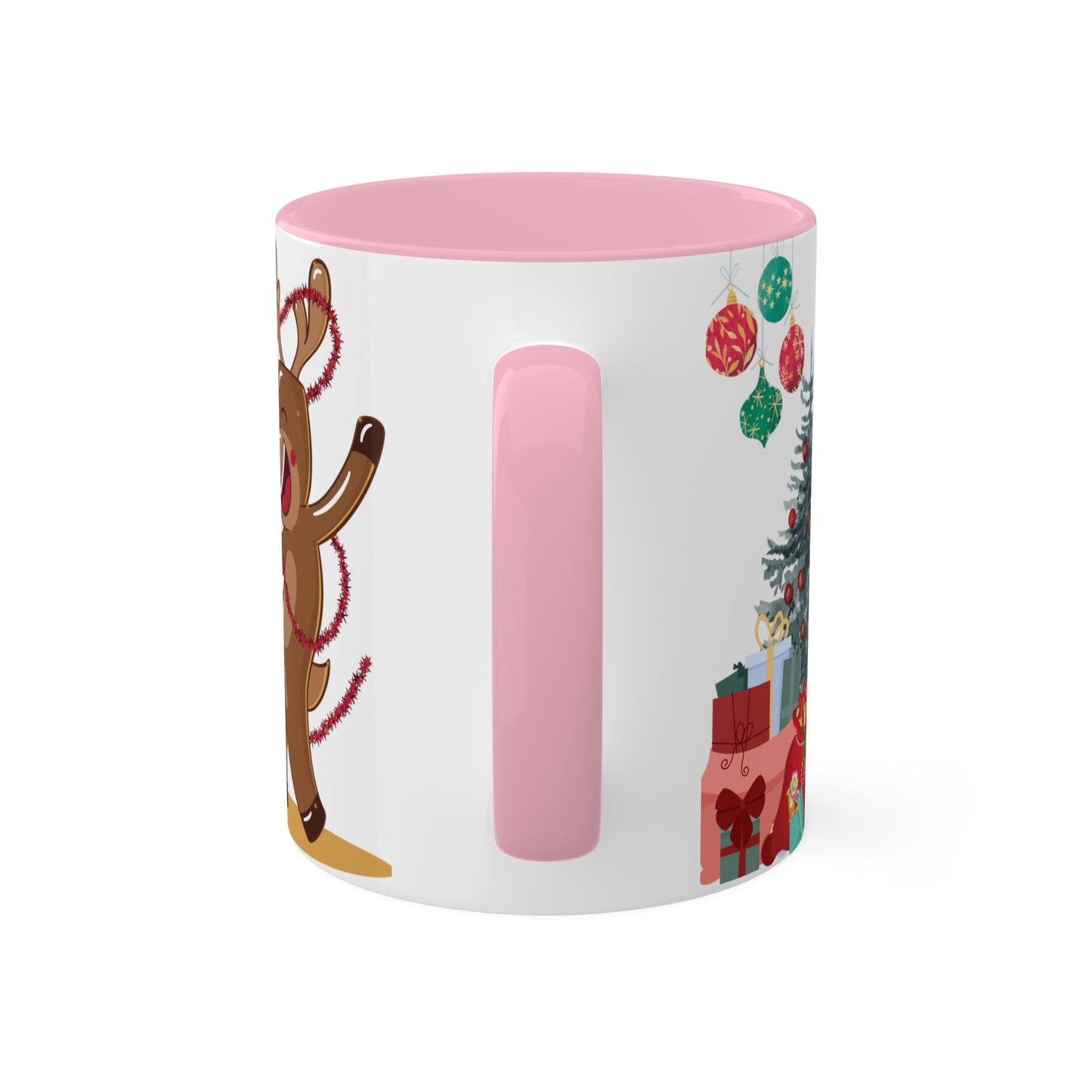 Cute Christmas Mug with Kids and Reindeer Design – Festive Holiday Coffee Cup