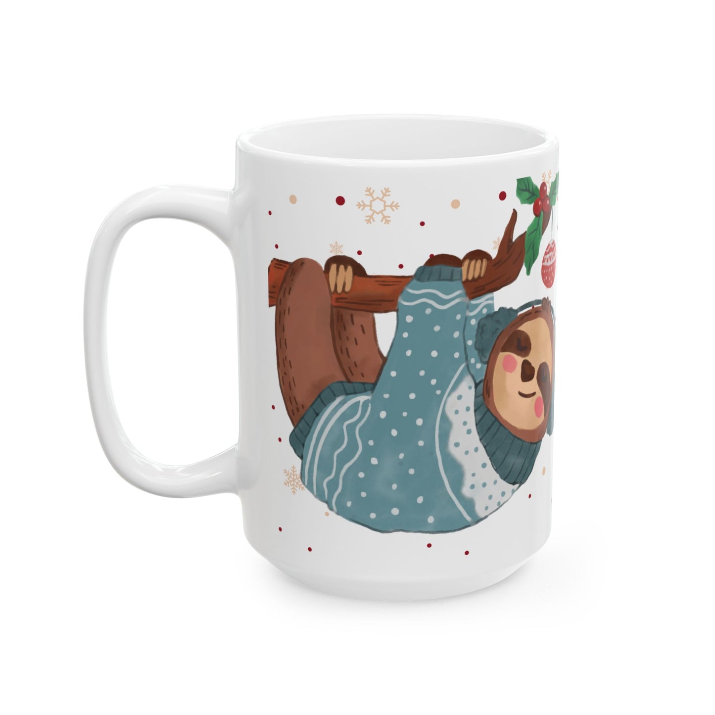 Christmas Sloth Mug with Festive Design – Cozy and Adorable Holiday Gift