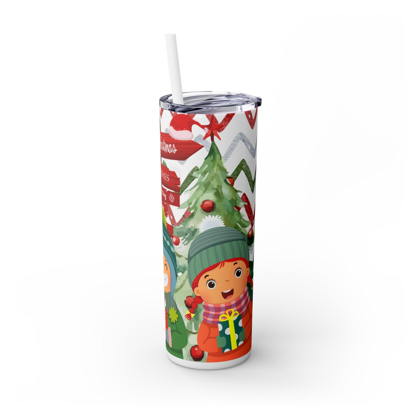 Christmas Stainless Steel Tumbler with Festive Design – Insulated Travel Cup, 20oz