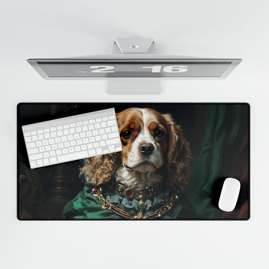 Desk Mats Regal Cavalier Spaniel in Luxurious Court