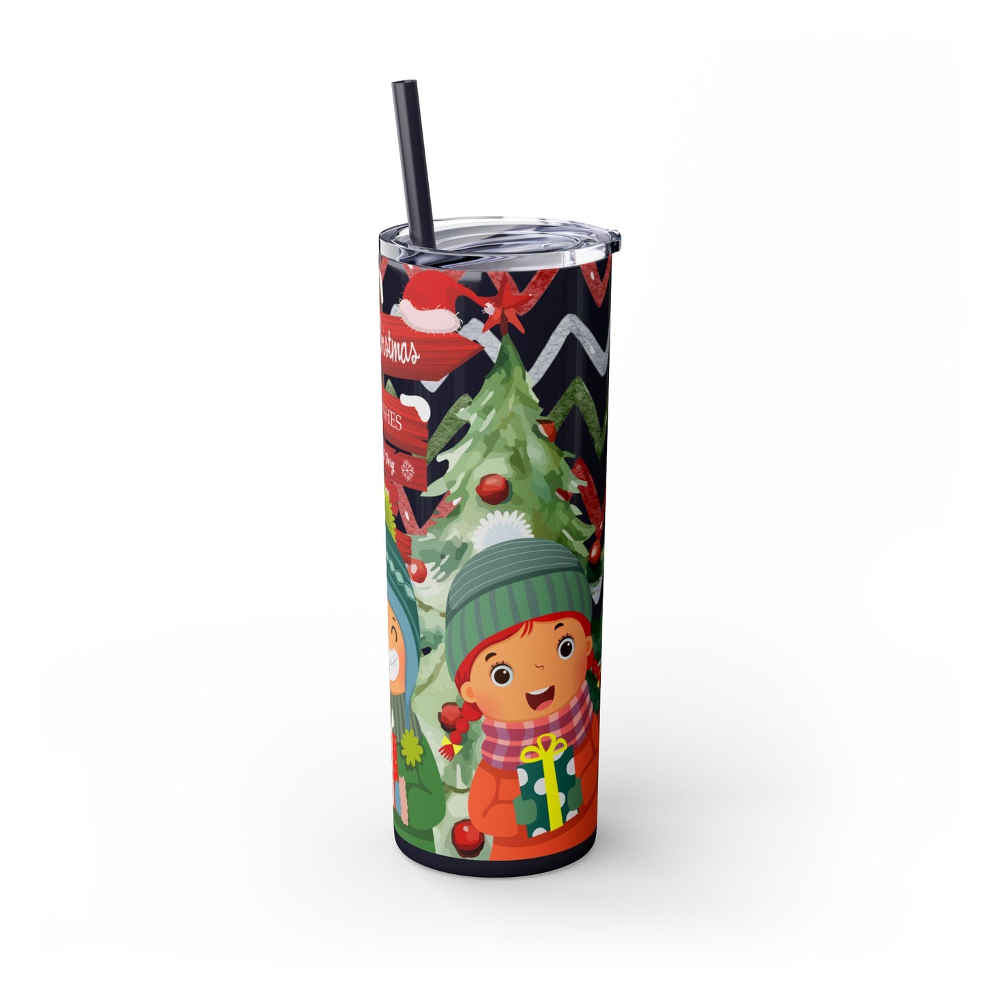 Christmas Stainless Steel Tumbler with Festive Design – Insulated Travel Cup, 20oz