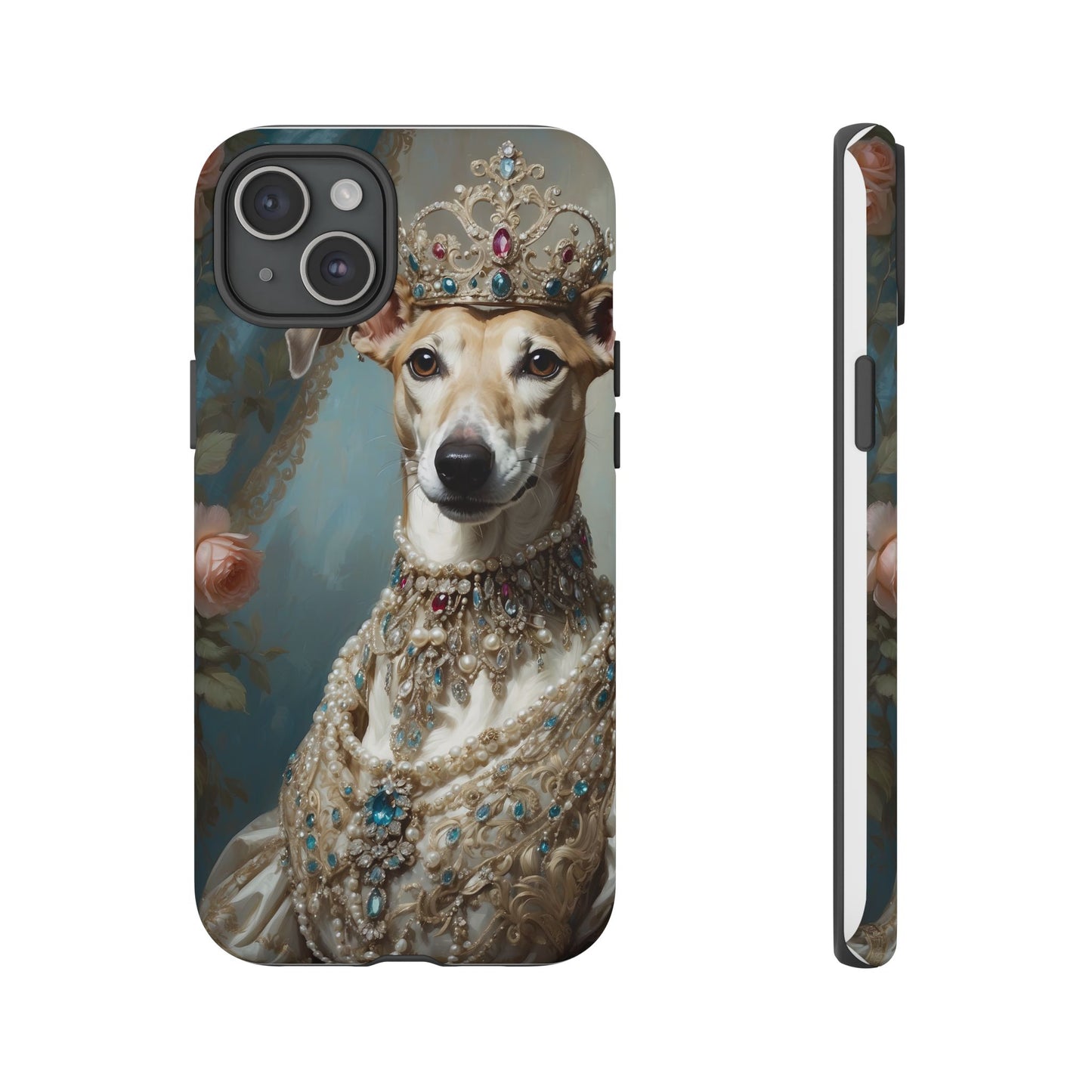 Tough Cases Regal Whippet: Elegance in Pearls and Jewels