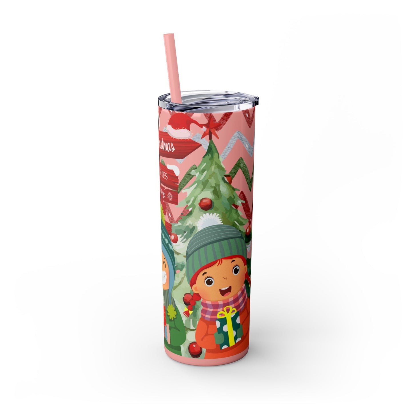 Christmas Stainless Steel Tumbler with Festive Design – Insulated Travel Cup, 20oz