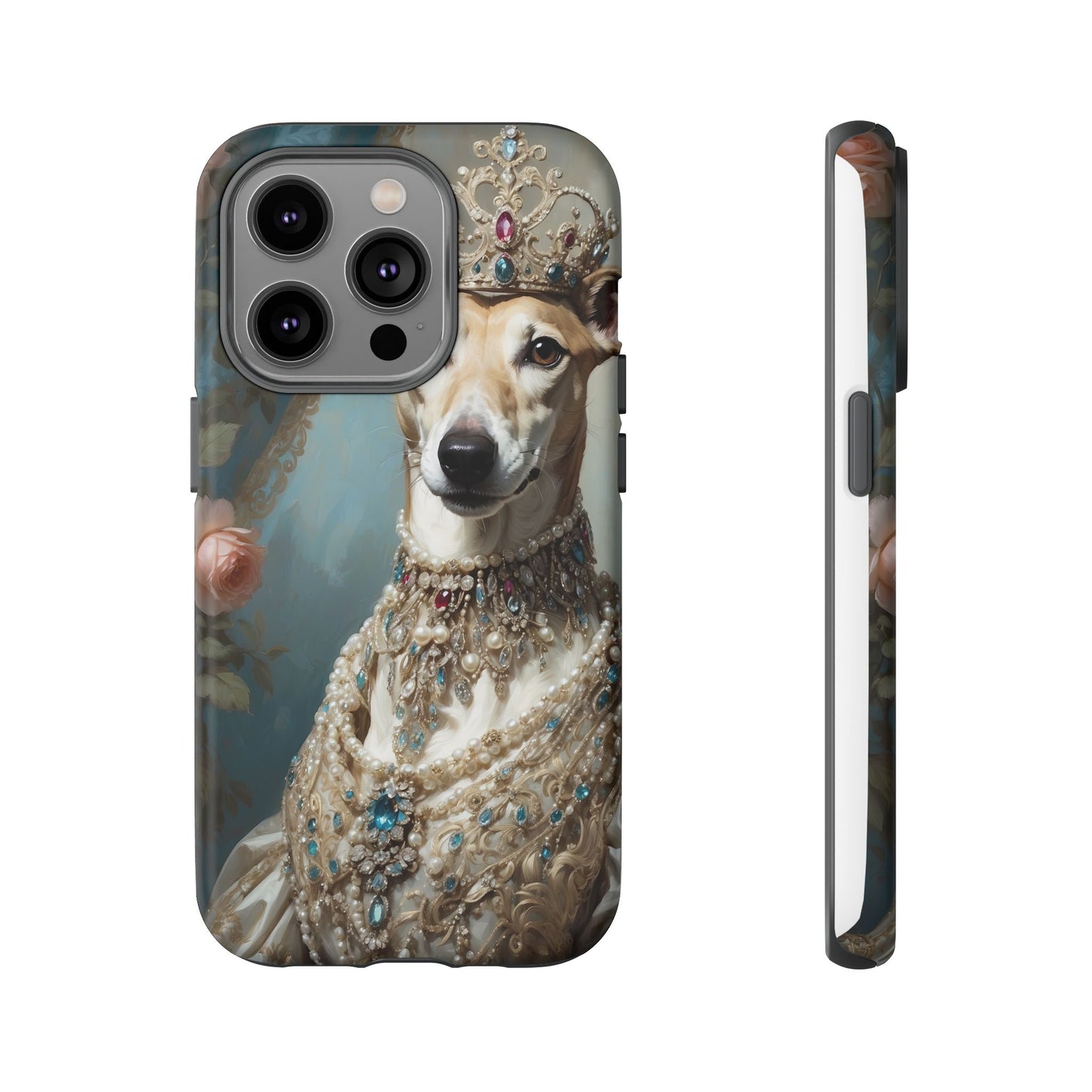 Tough Cases Regal Whippet: Elegance in Pearls and Jewels