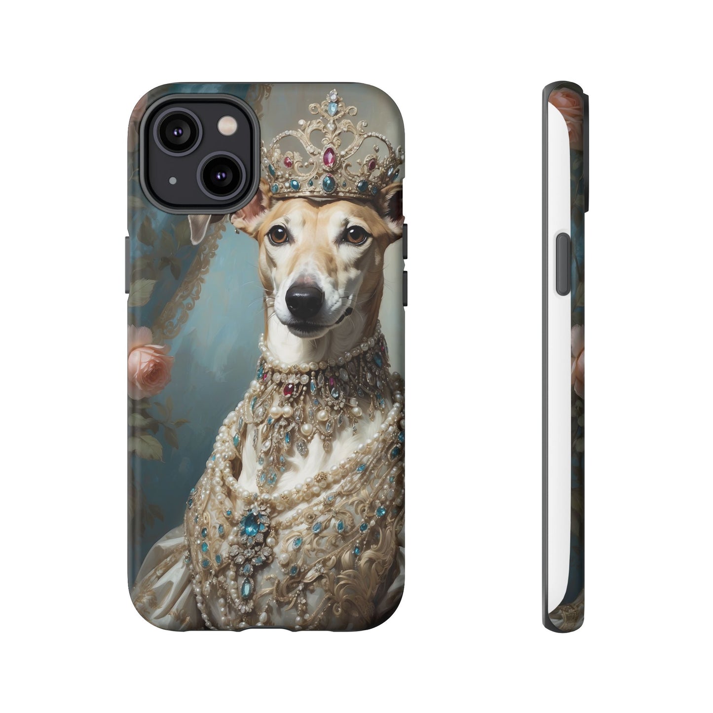 Tough Cases Regal Whippet: Elegance in Pearls and Jewels