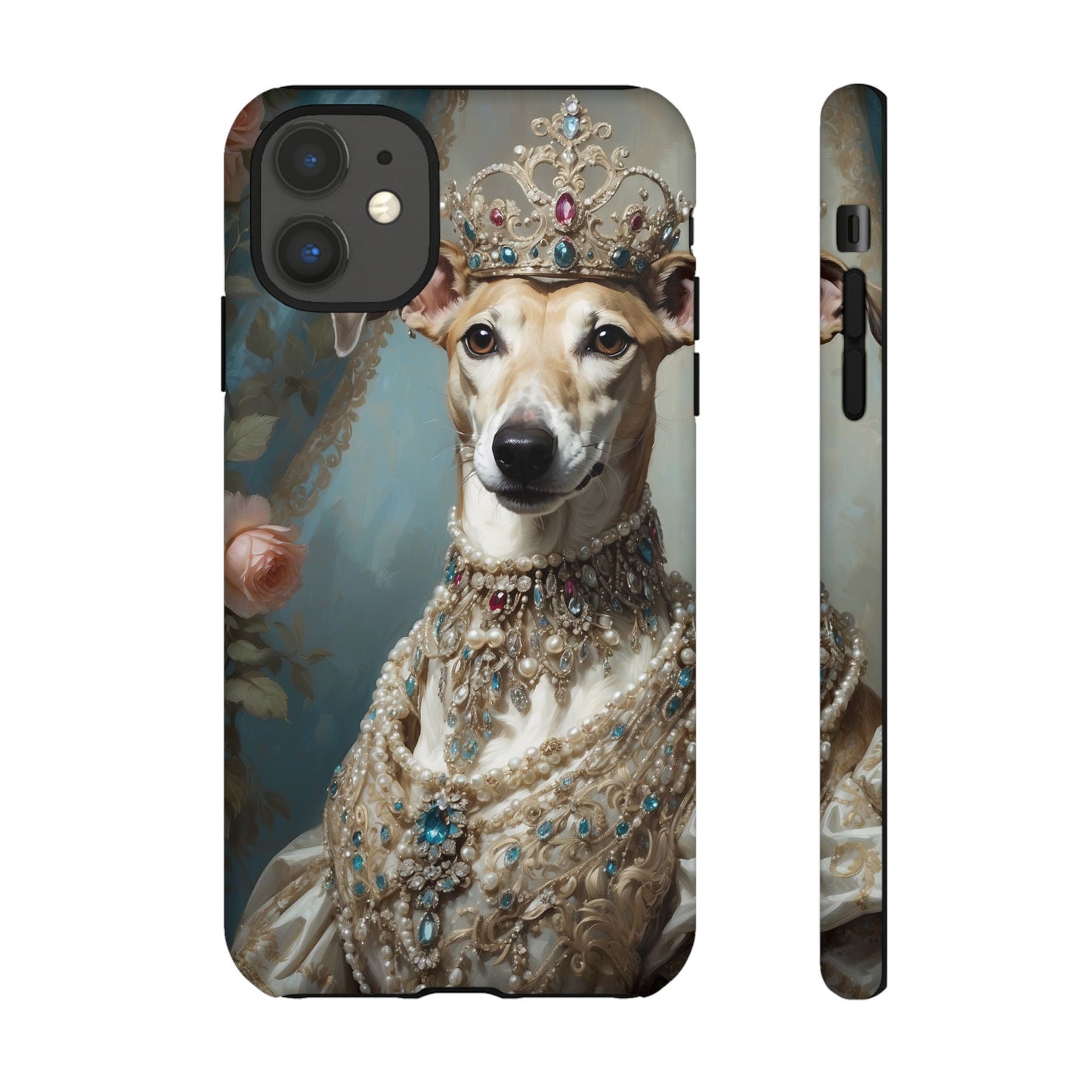 Tough Cases Regal Whippet: Elegance in Pearls and Jewels