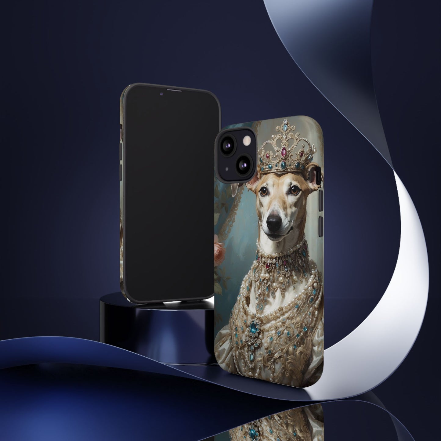 Tough Cases Regal Whippet: Elegance in Pearls and Jewels