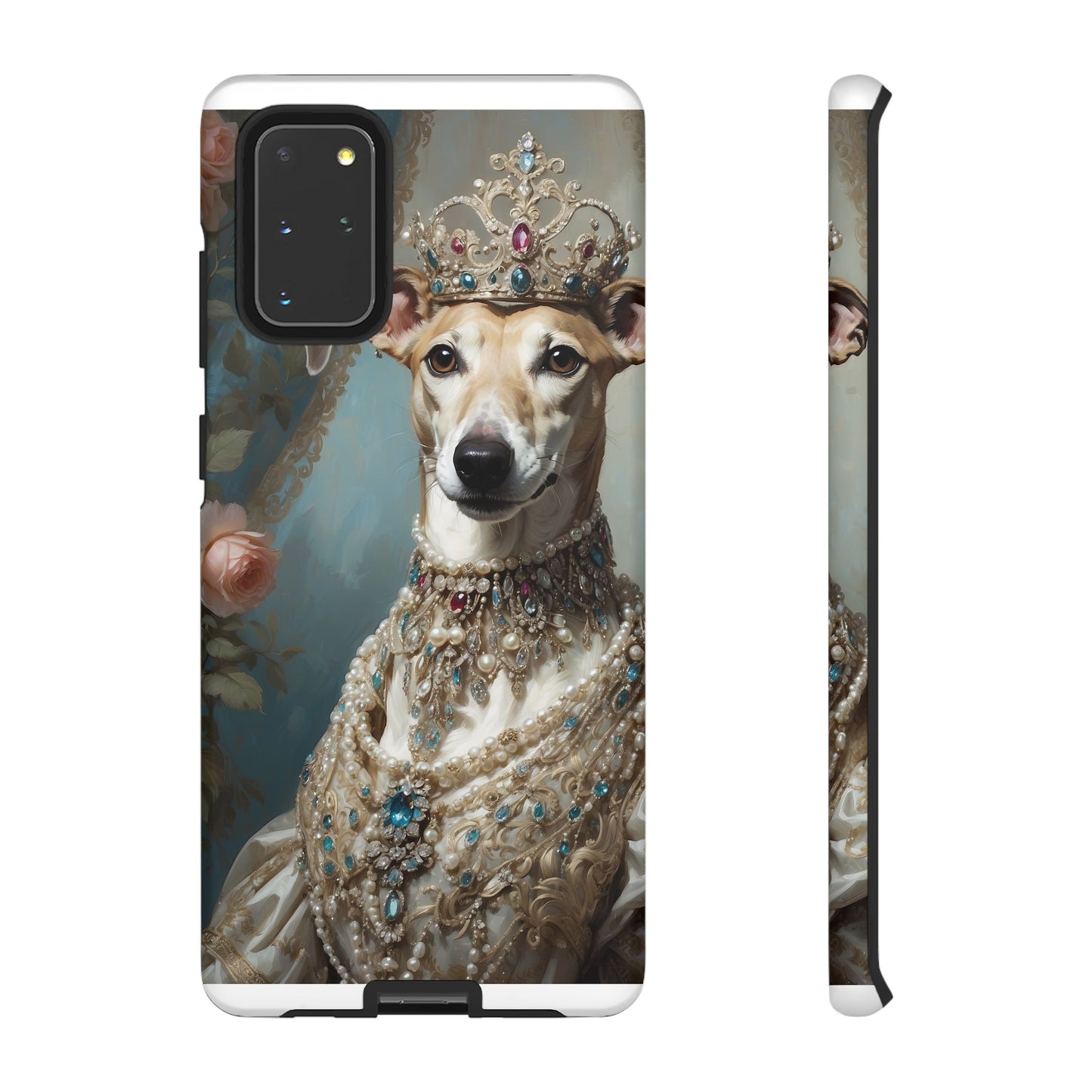 Tough Cases Regal Whippet: Elegance in Pearls and Jewels