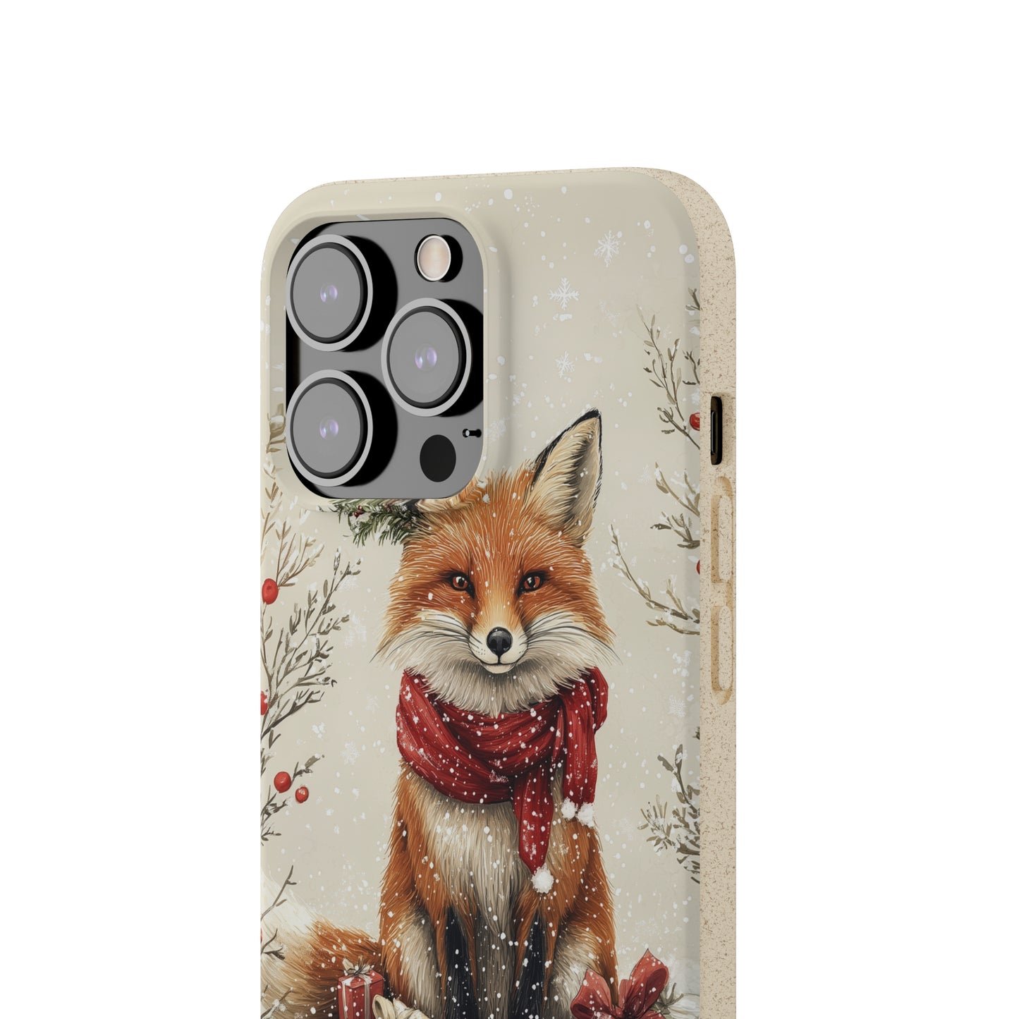 Christmas Fox Phone Case – Festive Holiday Design with Cute Fox and Gift Boxes - Biodegradable Cases