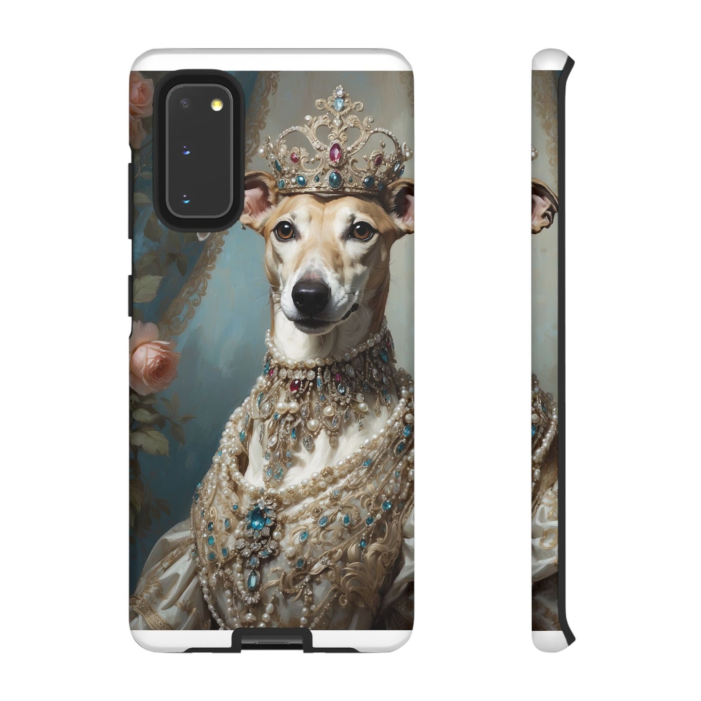 Tough Cases Regal Whippet: Elegance in Pearls and Jewels