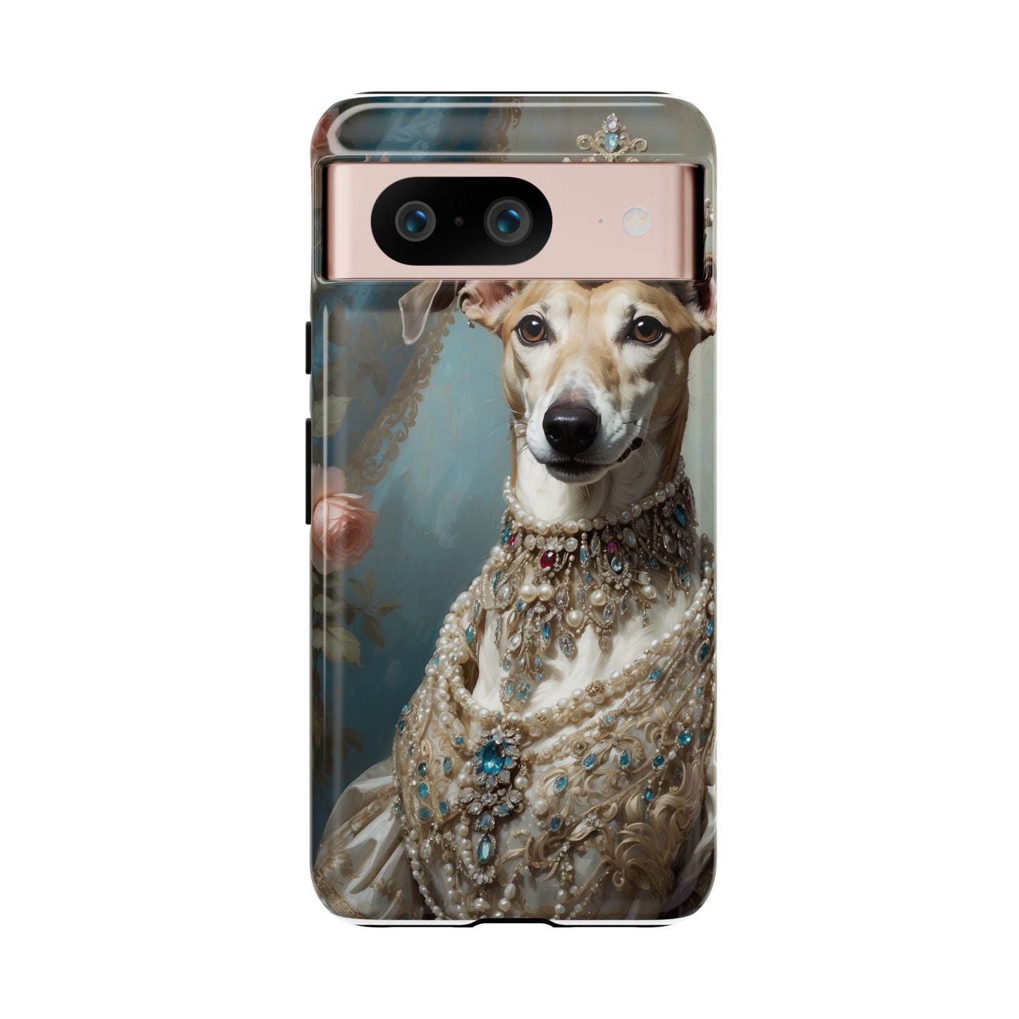 Tough Cases Regal Whippet: Elegance in Pearls and Jewels