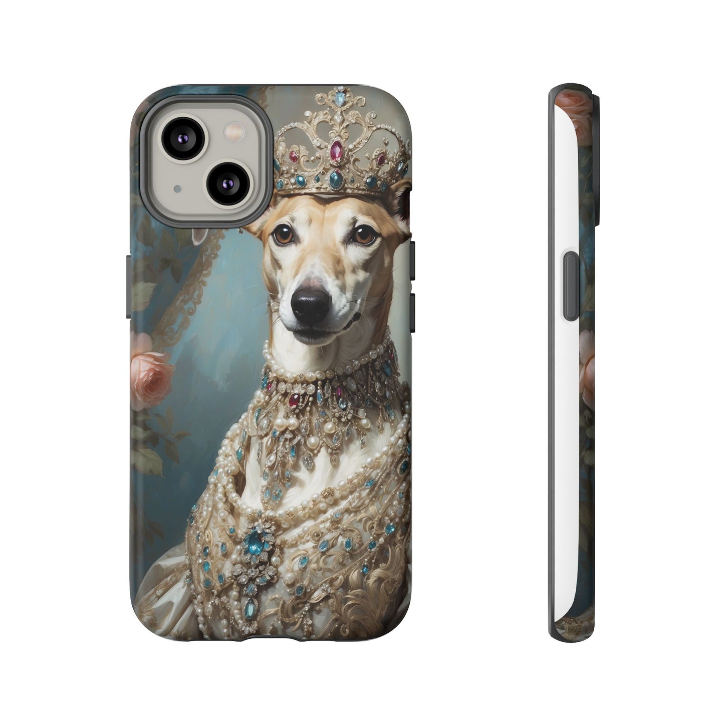 Tough Cases Regal Whippet: Elegance in Pearls and Jewels