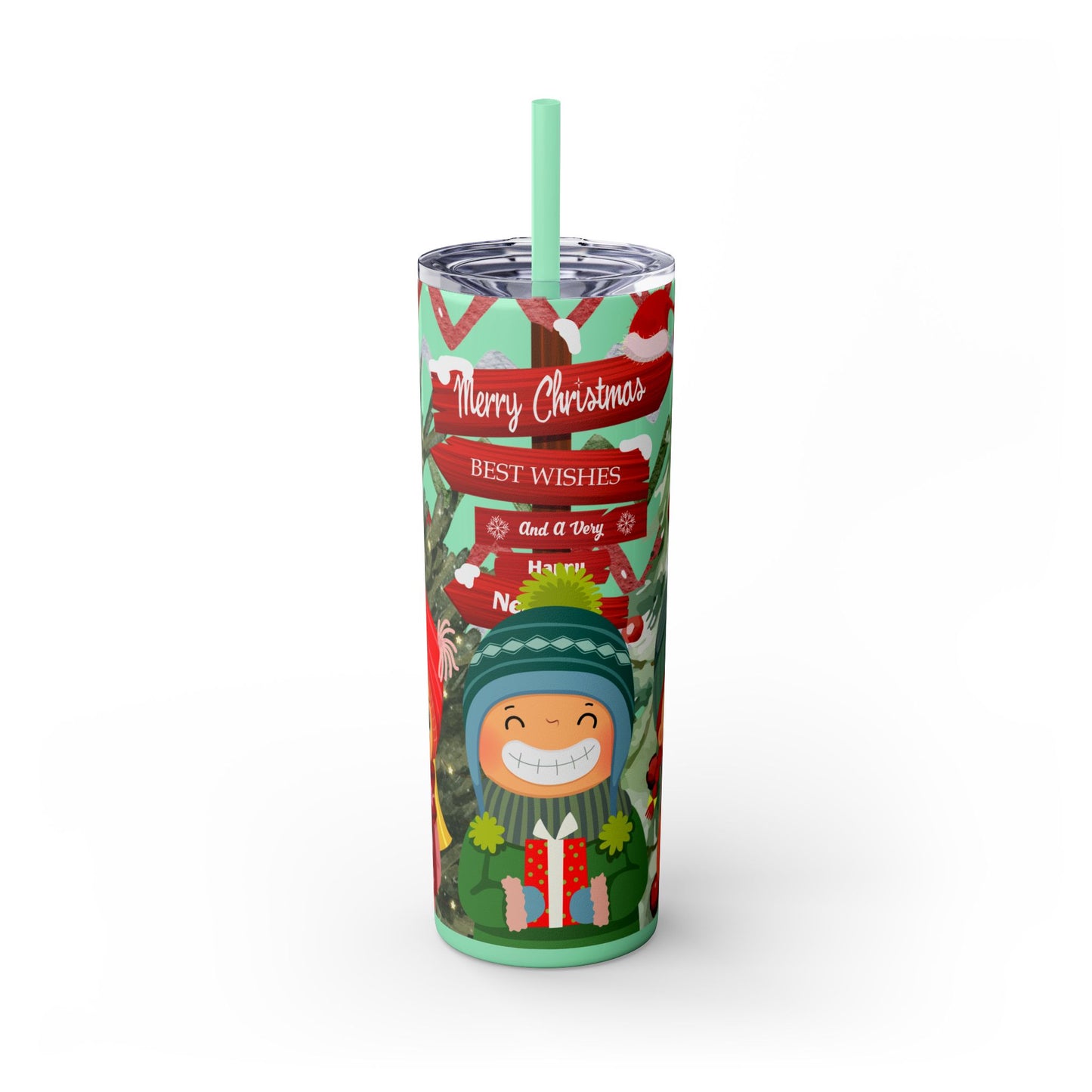 Christmas Stainless Steel Tumbler with Festive Design – Insulated Travel Cup, 20oz