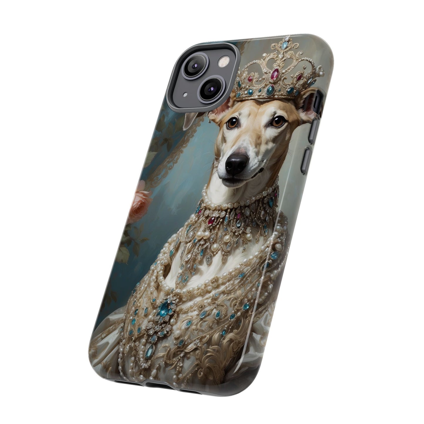 Tough Cases Regal Whippet: Elegance in Pearls and Jewels