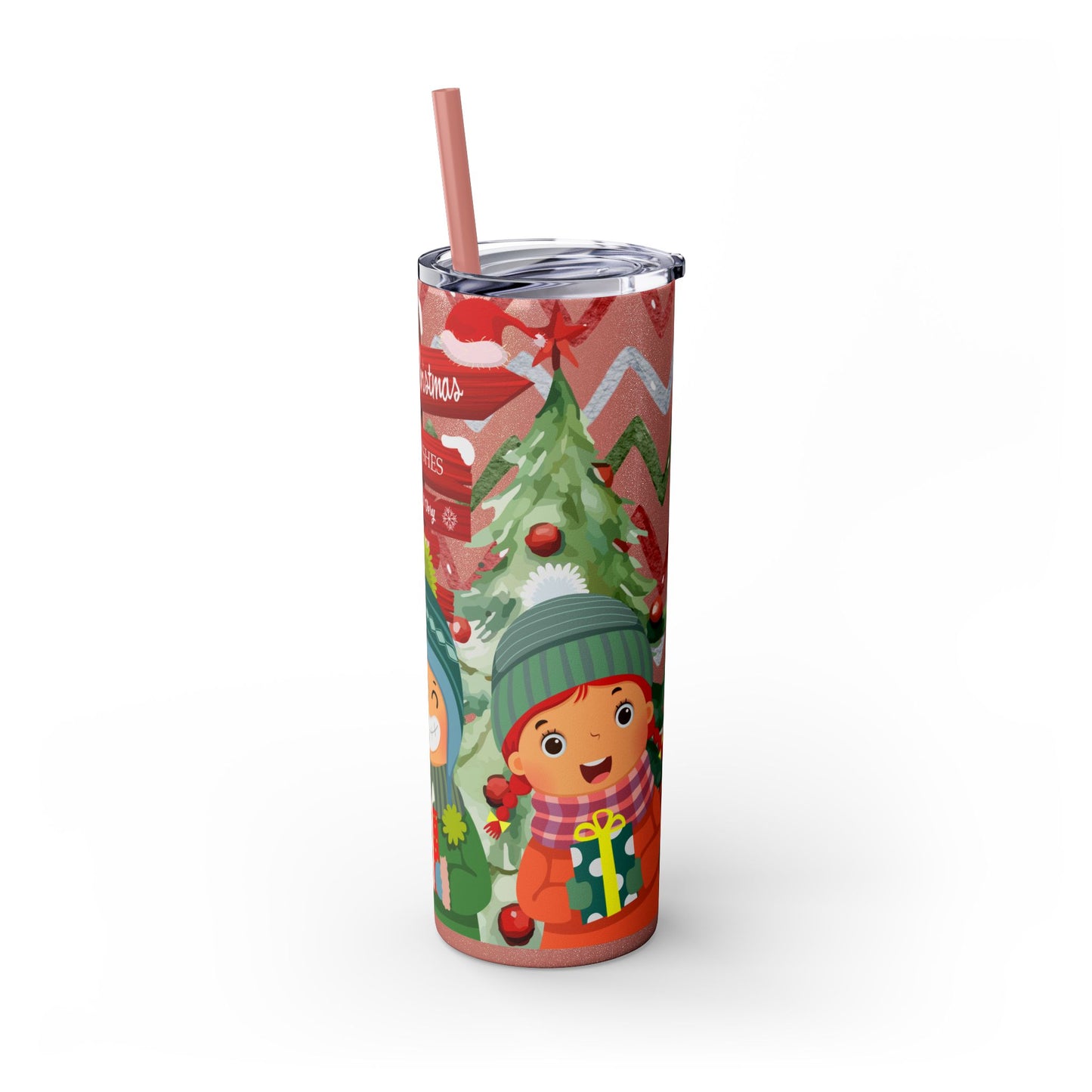 Christmas Stainless Steel Tumbler with Festive Design – Insulated Travel Cup, 20oz