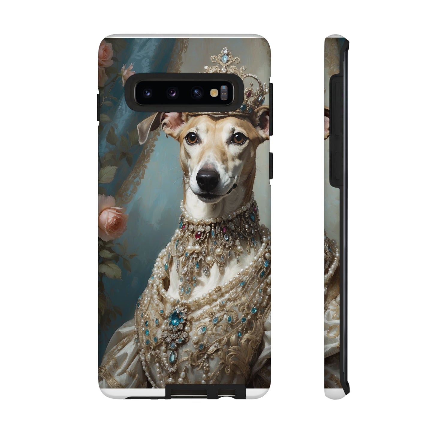 Tough Cases Regal Whippet: Elegance in Pearls and Jewels