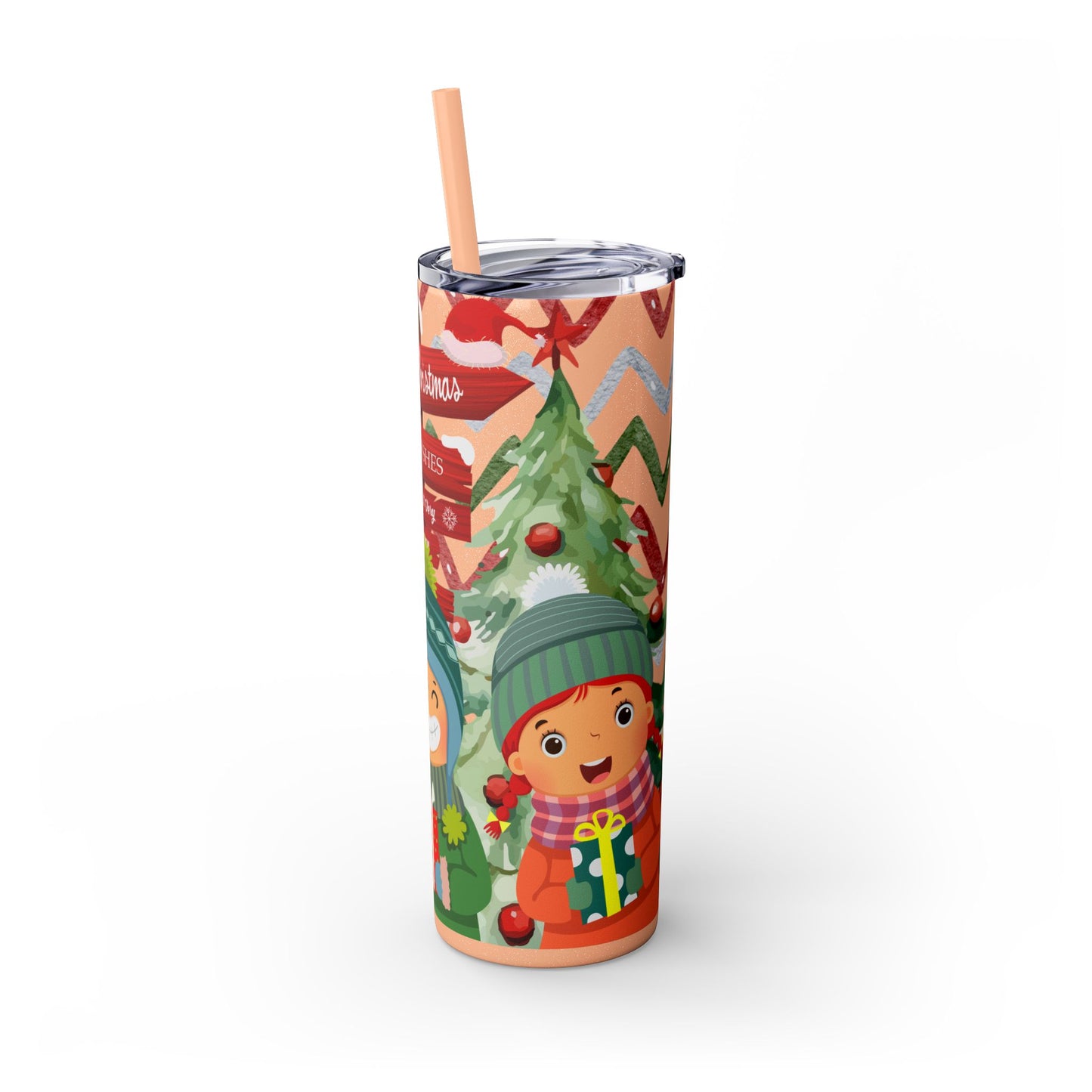 Christmas Stainless Steel Tumbler with Festive Design – Insulated Travel Cup, 20oz