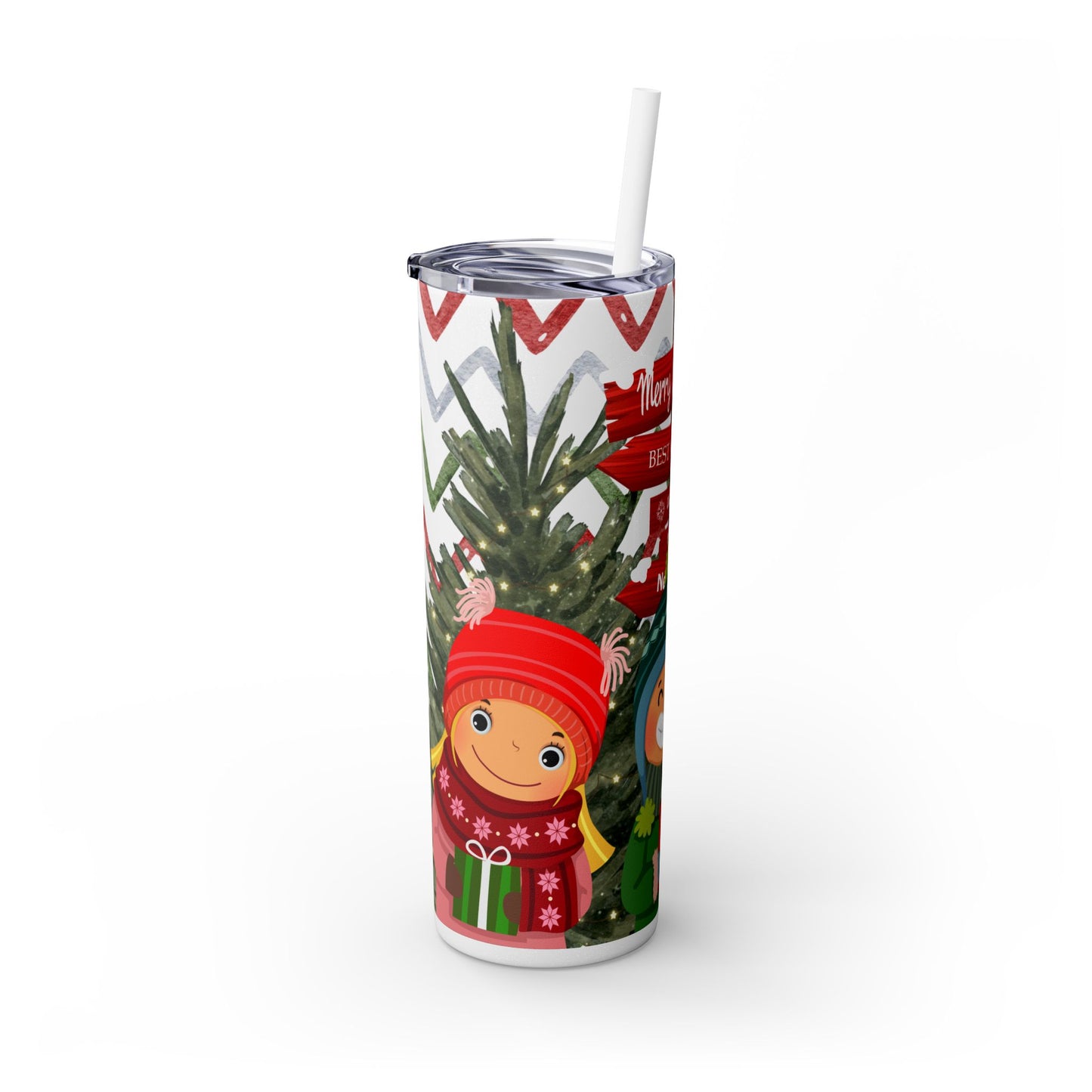 Christmas Stainless Steel Tumbler with Festive Design – Insulated Travel Cup, 20oz