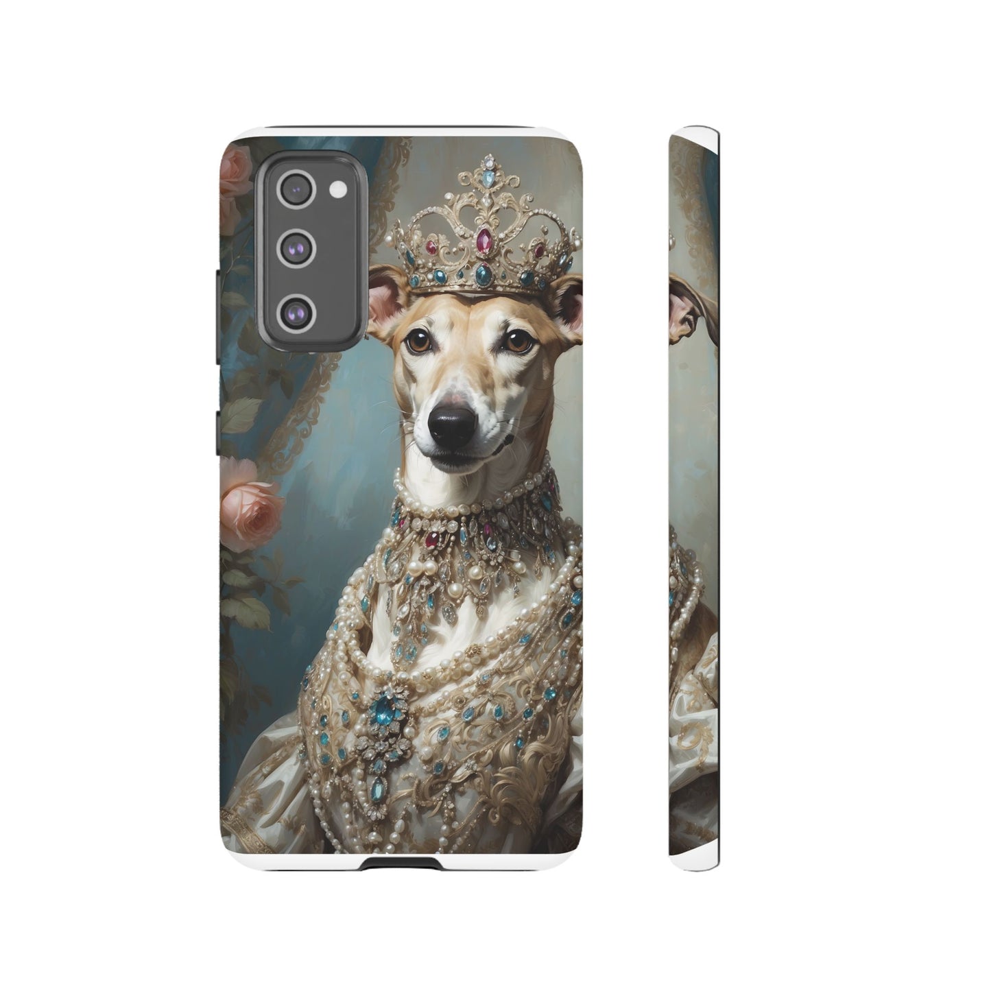 Tough Cases Regal Whippet: Elegance in Pearls and Jewels