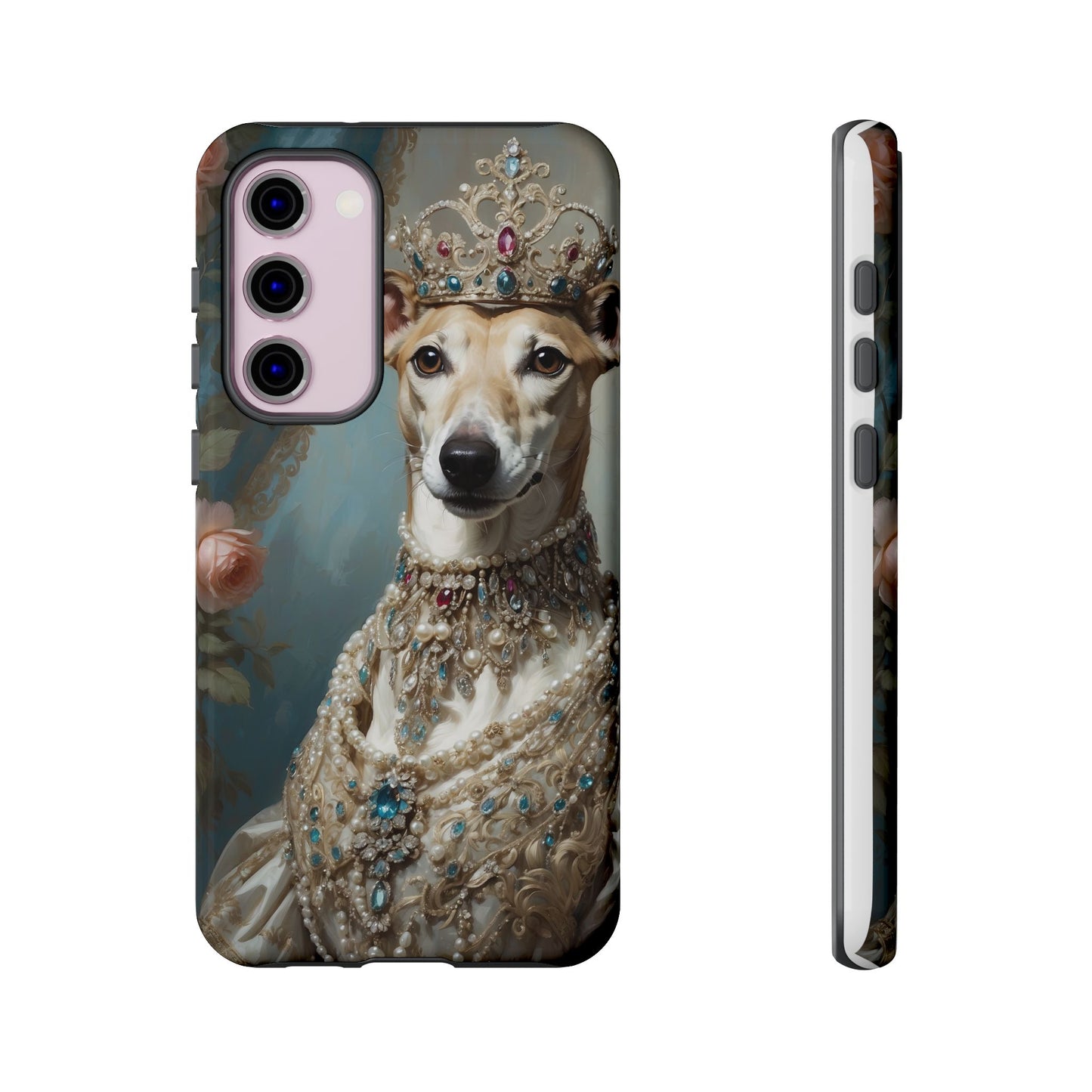 Tough Cases Regal Whippet: Elegance in Pearls and Jewels