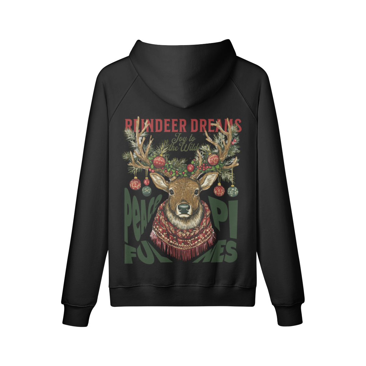 Sudadera navideña con capucha: diseños festivos "Oh, ciervo, ¡es Navidad!" y "Sueños de reno": sudadera navideña acogedora