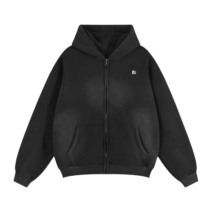 Zip-Through Boxy Hoodie #RU0076