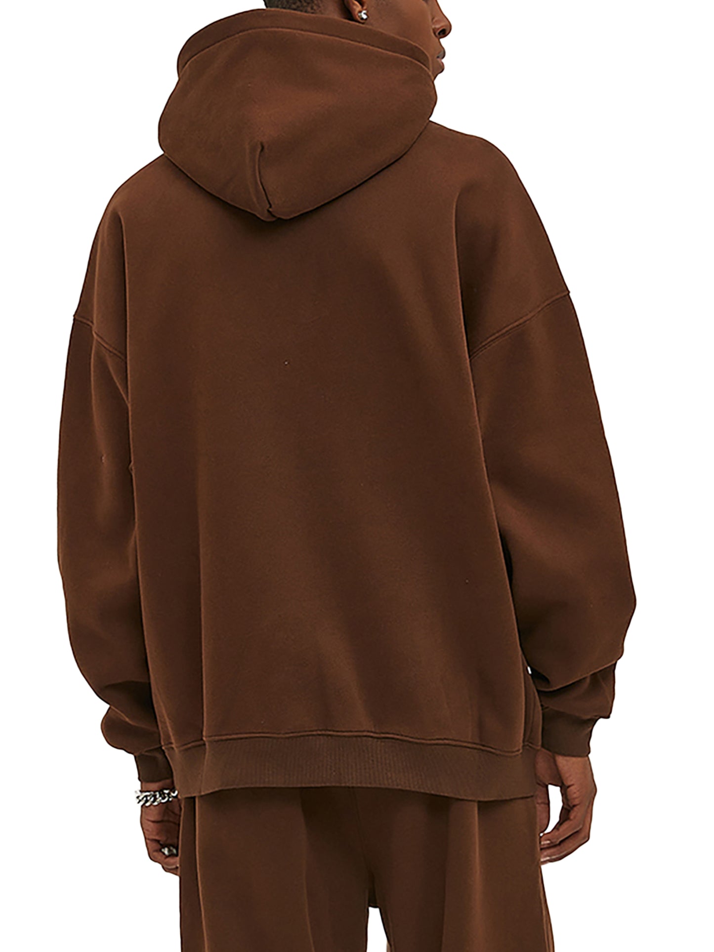 Streetwear Unisex Oversized Solid Color Fleece Hoodie