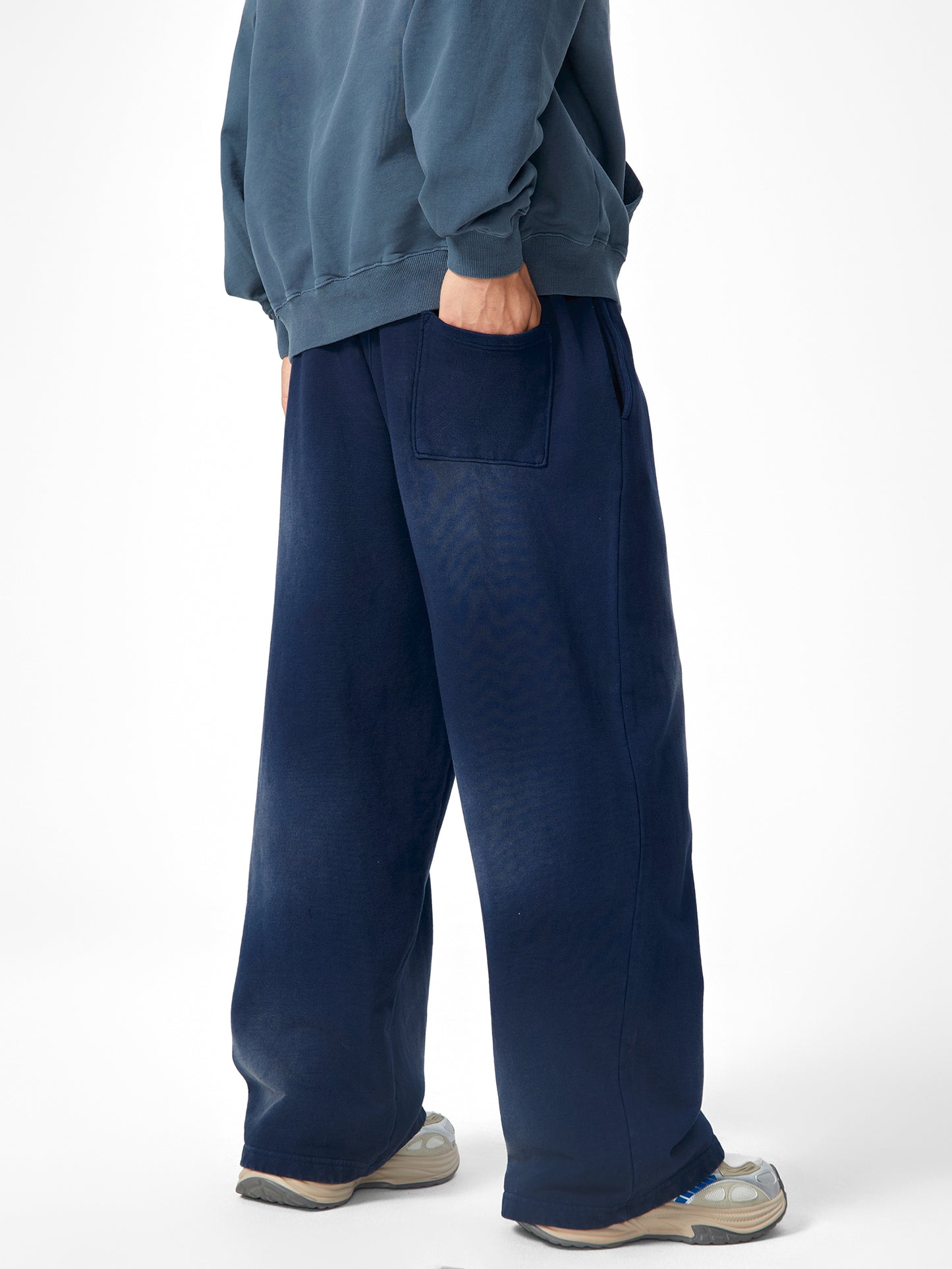 Effortless Athleisure Pure Cotton Handcrafted Monkey Wash Loose fit Sweatpants